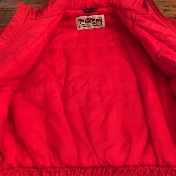 Vintage 90’s Fera Ski Jacket Bright Red Gold Button Detail Sz 16 - Picture 13 of 15